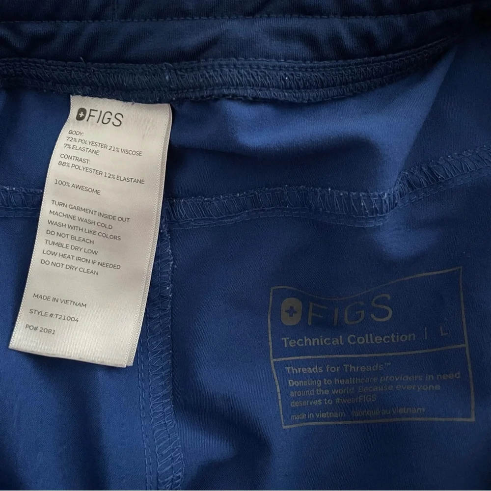 Women’s FIGS Kade Cargo Scrub Pants Electric Blue 2081 Size Large